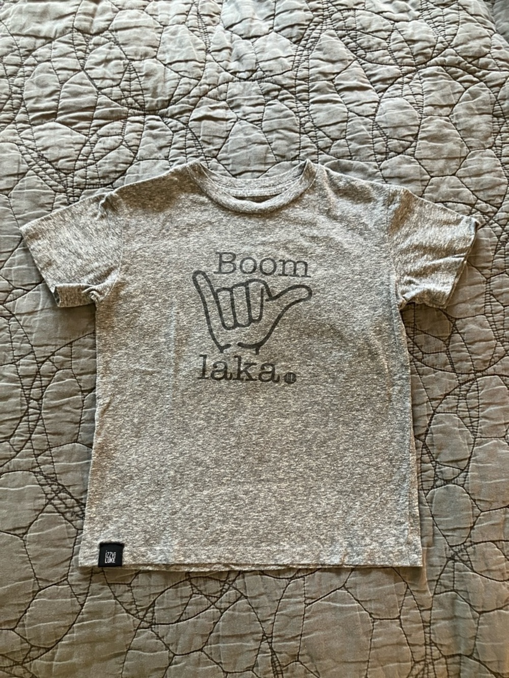 Kids' Short Sleeve Tee - Light Gray Boom Shaka Laka Graphic